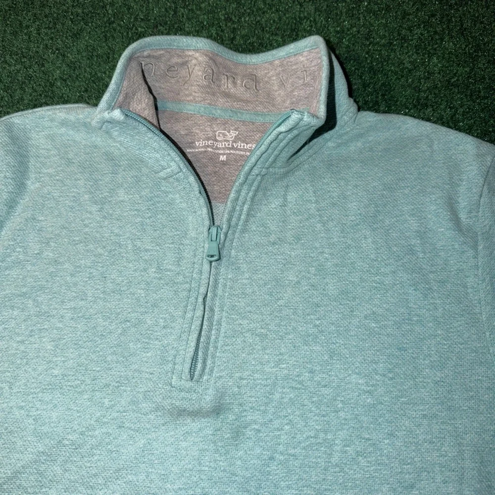 Vineyard Vines 1/4 Zip Turquoise Pullover Men's Size Medium R8